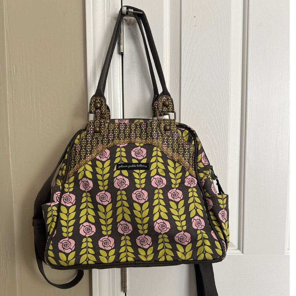 Petunia Pickle Bottom Floral Baby Bag - Pink and Green